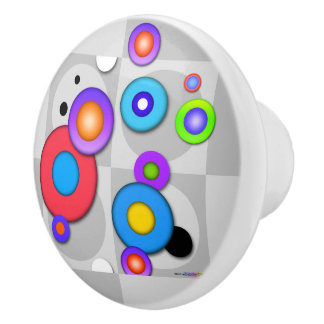 POP ART CIRCLES CERAMIC KNOB