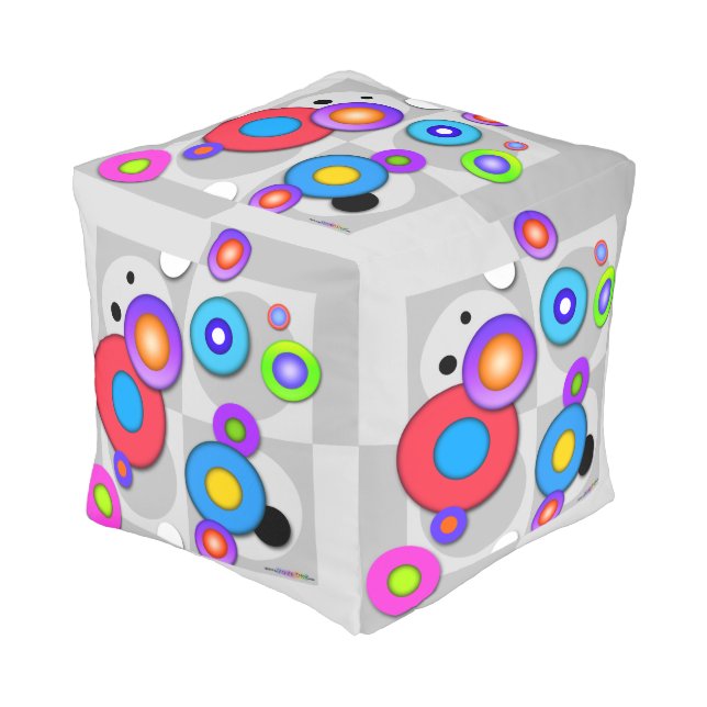 POP ART CIRCLES POUF (Angled Front)