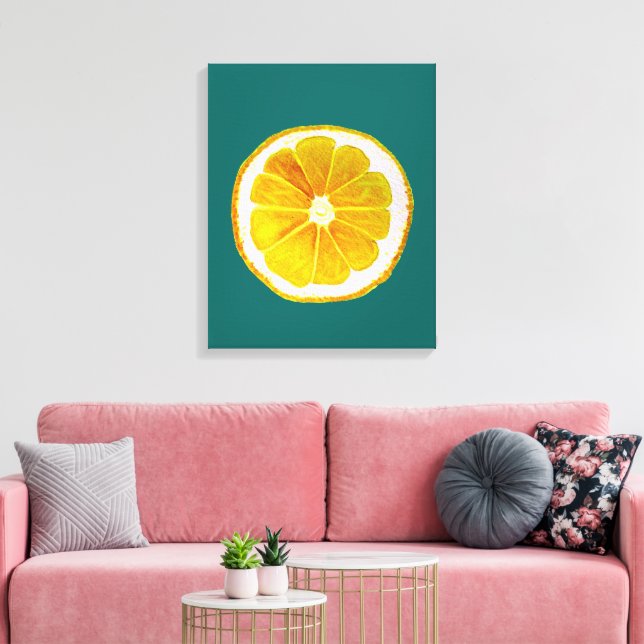 Pop art citrus lemon yellow original canvas print | Zazzle