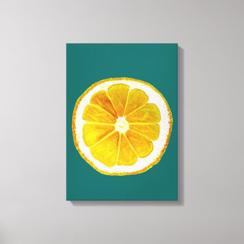 Pop art citrus lemon yellow original canvas print