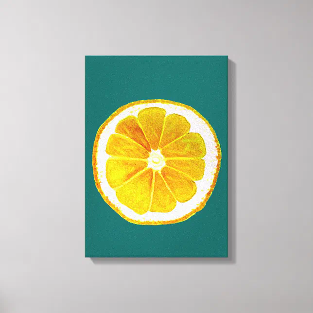 Pop art citrus lemon yellow original canvas print | Zazzle