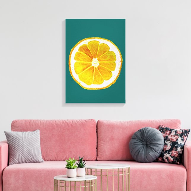 Pop art citrus lemon yellow original canvas print | Zazzle