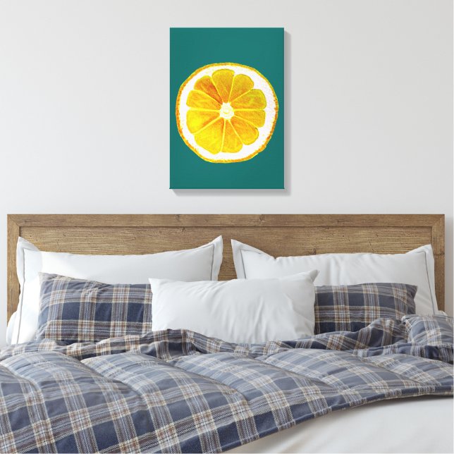 Pop art citrus lemon yellow original canvas print | Zazzle