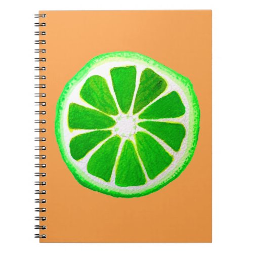 Pop art citrus lime fruit original watercolour notebook