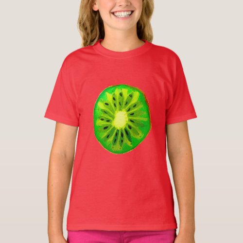 Pop art citrus lime fruit original watercolour T_Shirt