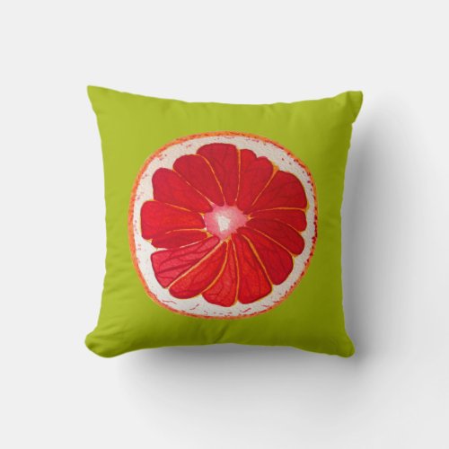 Pop art citrus pink grapefruit original  art throw pillow