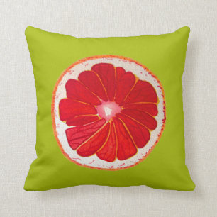 Pop art citrus pink grapefruit original art throw pillow
