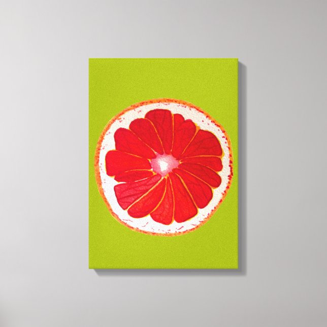 Pop art citrus pink grapefruit original canvas print (Front)