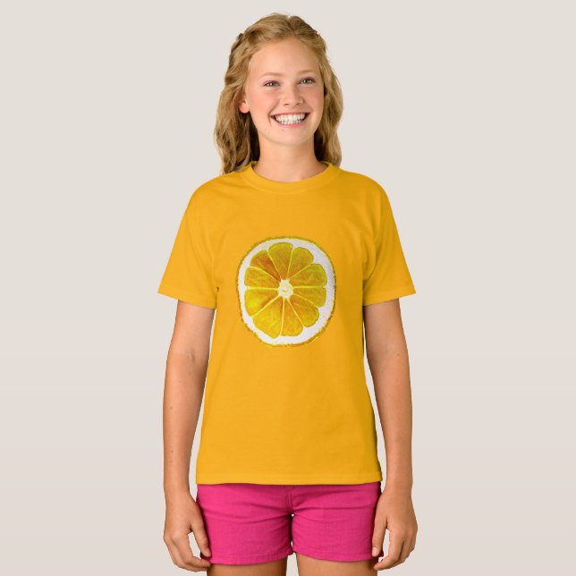 Pop art citrus yellow lemon fruit original T-Shirt (Front Full)