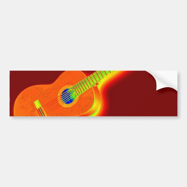 Pop Art Classical Guitar Bumper Sticker (Front)