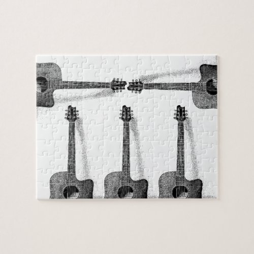 Pop Art Classical Guitar Painting Illustration Jigsaw Puzzle