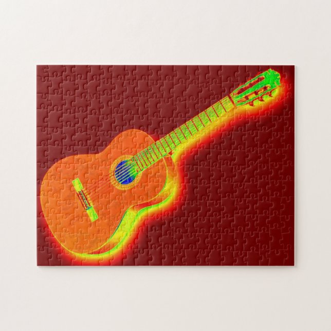 Pop Art Classical Guitar Painting Illustration Jigsaw Puzzle (Horizontal)