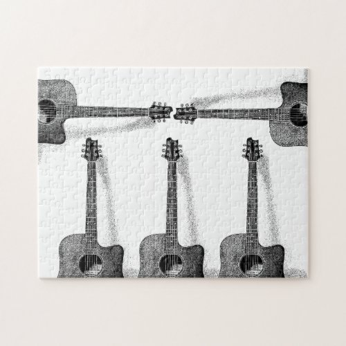 Pop Art Classical Guitar Painting Illustration Jigsaw Puzzle