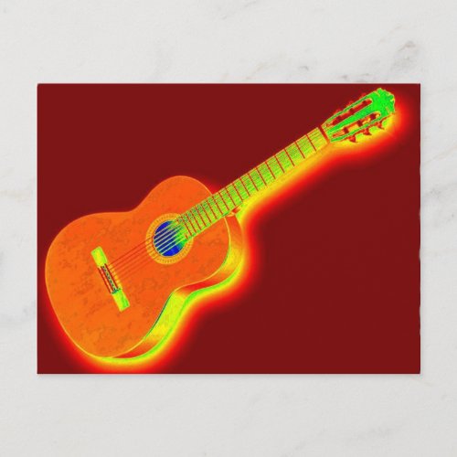 Pop Art Classical Guitar Postcard