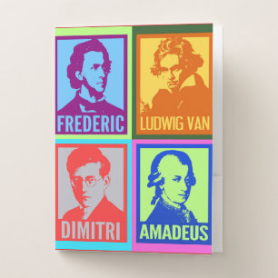 Pop Art Classical Music Composers Pocket Folder