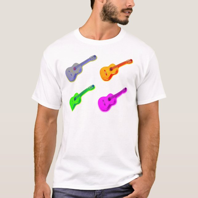Pop Art Classical Spanish Guitar T-Shirt (Front)