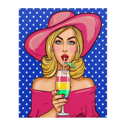 Pop Art Cocktail Chill Acrylic Wall Art