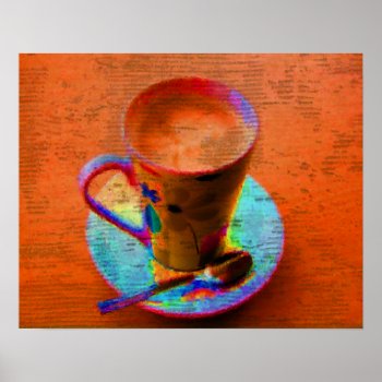 Pop Art Coffee Cup Poster Print by TheCardStore at Zazzle