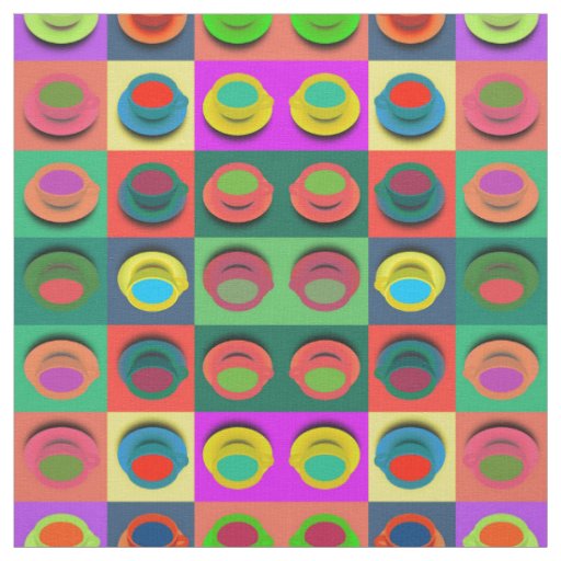 Pop-Art Coffee Mugs Fabric