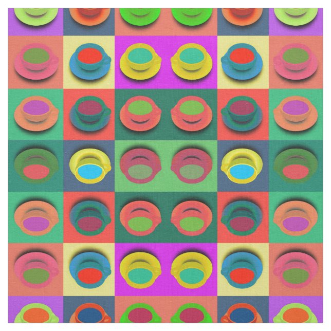 Pop-Art Coffee Mugs Fabric (Swatch)