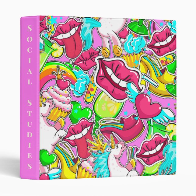 Pop Art Collage 3 Ring Binder (Front/Spine)
