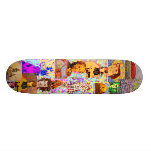 pop art collage skateboard