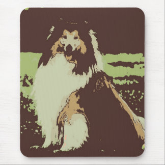Pop Art Collie Dog Mouse Pad