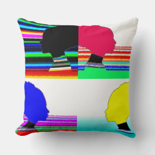 Pop Art Color Faces – Abstract Pillow