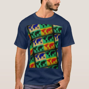 pop art color World Maps T-Shirt
