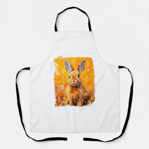 Pop Art Colorful Bunny Rabbit Orange  Apron