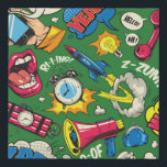 Pop Art: Colorful Comic Seamless Faux Canvas Print<br><div class="desc">Pop art colorful seamless pattern with comic speech bubbles wordings open mouth dynamite phone megaphone alarm clock purse bomb Vintage illustration Step into the pop art era with colorful seamless patterns featuring comic speech bubbles and wordings. Pop art colorful seamless pattern with comic speech bubbles wordings open mouth dynamite phone...</div>