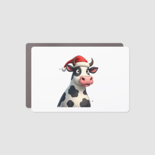 Pop Art Colorful Cow Christmas T-Shirt (1) Car Magnet