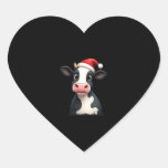 Pop Art Colorful Cow Christmas T-Shirt (1) Heart Sticker