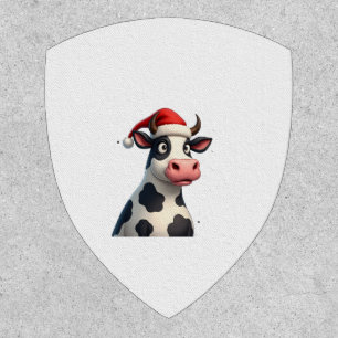 Pop Art Colorful Cow Christmas T-Shirt (1) Patch