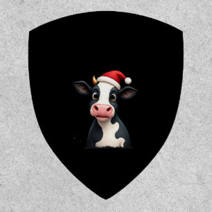 Pop Art Colorful Cow Christmas T-Shirt (1) Patch