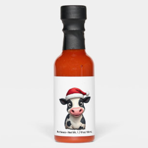 Pop Art Colorful Cow Christmas T-Shirt (3) Hot Sauces