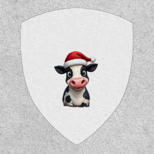 Pop Art Colorful Cow Christmas T-Shirt (3) Patch
