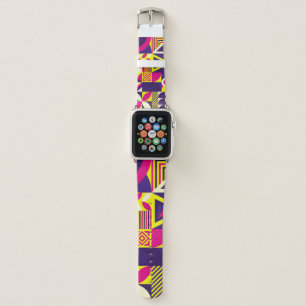Pop art, colorful geometric shapes. apple watch band