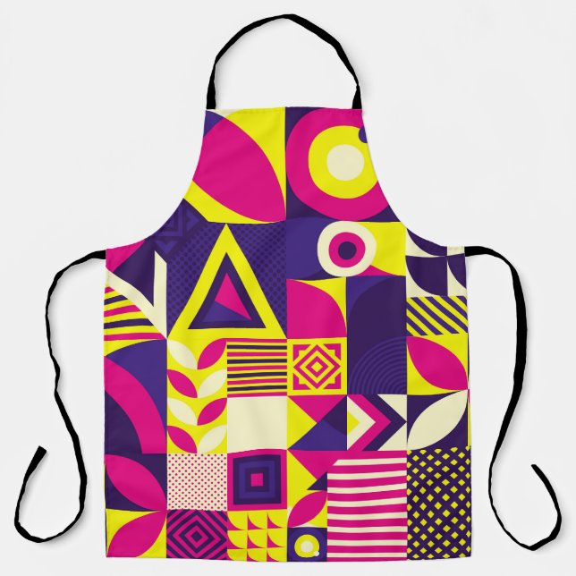 Pop art, colorful geometric shapes. apron (Front)