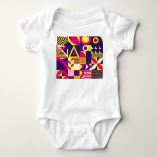Pop art, colorful geometric shapes. baby bodysuit