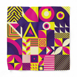 Pop art, colorful geometric shapes. bandana