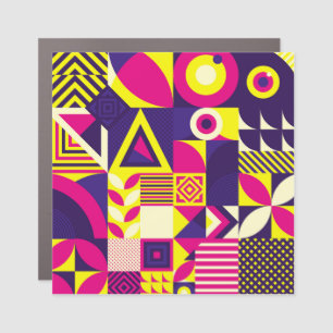 Pop art, colorful geometric shapes. car magnet
