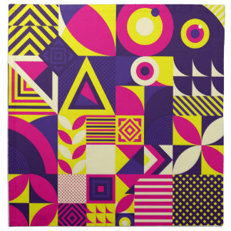 Pop art, colorful geometric shapes. cloth napkin