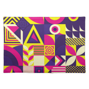 Pop art, colorful geometric shapes. cloth placemat