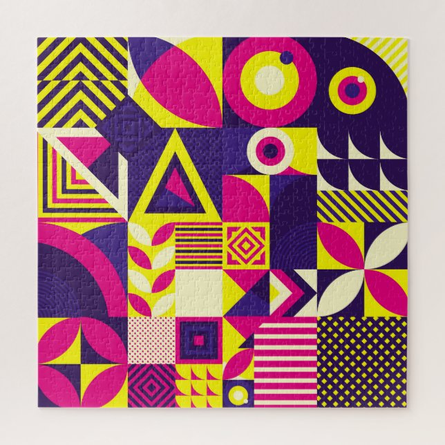 Pop art, colorful geometric shapes. jigsaw puzzle (Vertical)