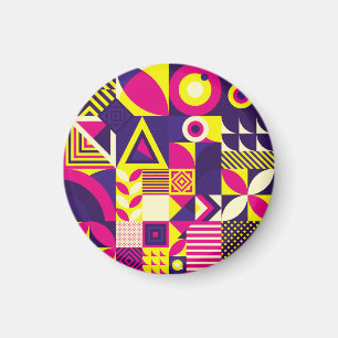 Pop art, colorful geometric shapes. magnet