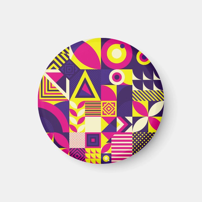 Pop art, colorful geometric shapes. magnet (Front)