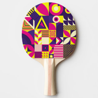 Pop art, colorful geometric shapes. ping pong paddle