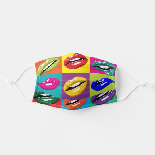 Pop Art Colorful Lips Face Mask