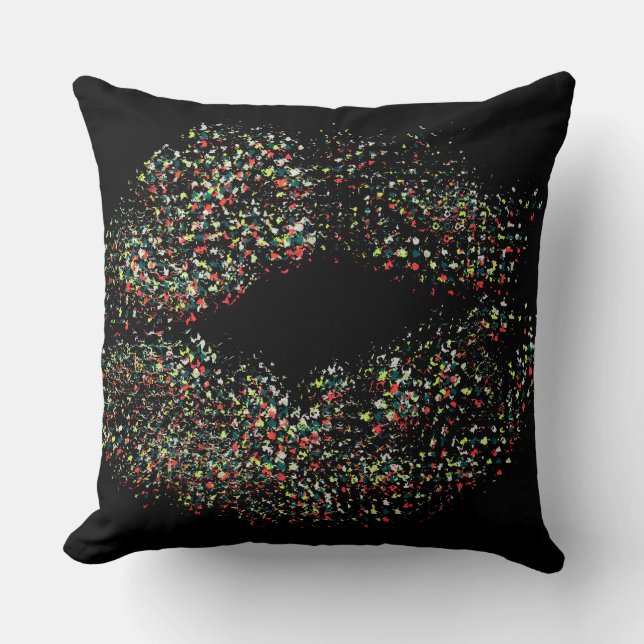 Pop Art Colorful Lips Throw Pillow (Front)